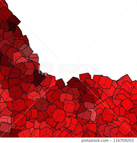 Abstract vector background. Geometric figures. Red cubes. eps 10 116709203