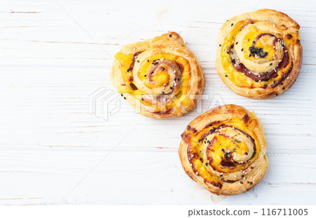 Homemade Puff pastry pinweel ( rolls ) Mini pizza 116711005