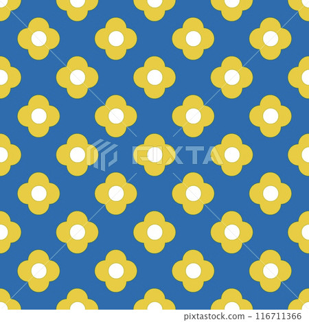 Floral repeat pattern, pop print textile pattern, yellow floral seamless pattern 116711366