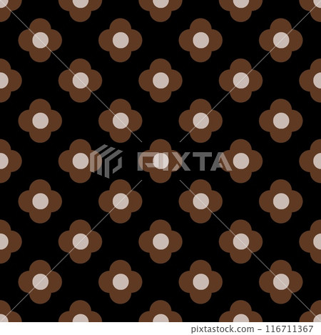 Floral repeat pattern, pop print textile pattern, milk chocolate color floral seamless pattern Floral repeat pattern, pop print textile pattern, milk chocolate color floral seamless pattern 116711367