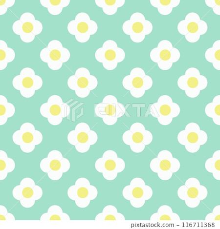 Floral repeat pattern, pop print textile pattern, white floral seamless pattern Floral repeat pattern, pop print textile pattern, white floral seamless pattern 116711368