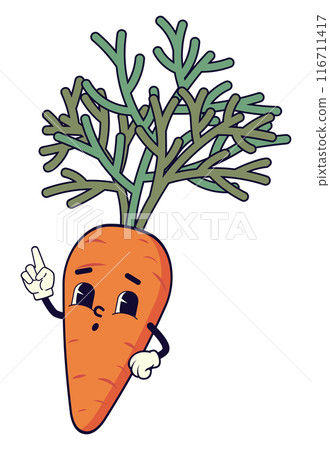 Cartoon carrot with funny face 116711417