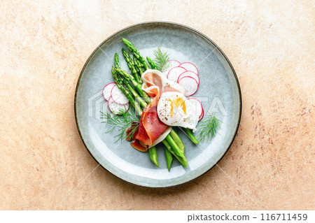 Asparagus and poached eggs Asparagus and poached eggs 116711459