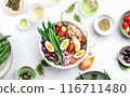 French tuna salad view from above, ready to eat 116711480