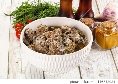 Roasted chicken liver with cream Roasted chicken liver with cream 116712084