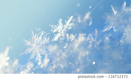Winter sky and snowflake wallpaper AI image 116712372