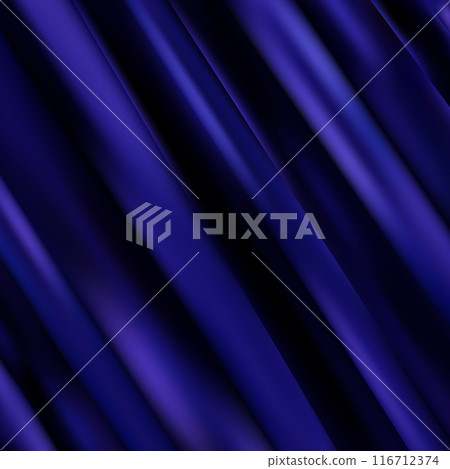 Blue satin fabric. Wrinkled fabric sample. eps 10 116712374