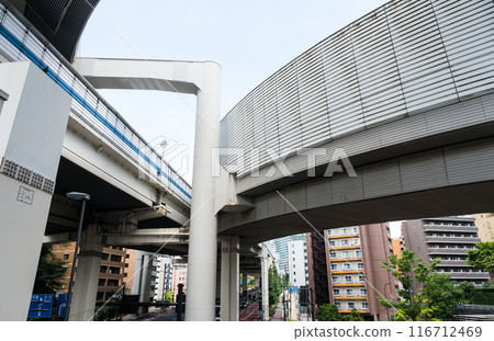 Metropolitan Expressway Route 3 Shibuya Line Ohashi JCT Streets in front of Ikejiri Ohashi Station Clear summer weather Meguro Ward, Tokyo Metropolitan Expressway Route 3 Shibuya Line Ohashi JCT Streets in front of Ikejiri Ohashi Station Clear summer weather Meguro Ward, Tokyo 116712469