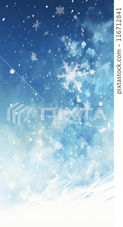 Sparkling snowflakes and sky background AI image Sparkling snowflakes and sky background AI image 116712841