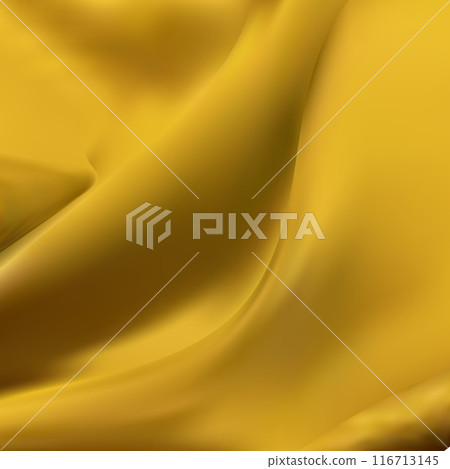 Gold wrinkled fabric background, wall partition with elegant pattern. eps 10 116713145
