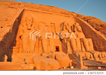 Abu Simbel temple in the morning sun 116713253