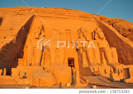 Abu Simbel temple in the morning sun 116713261