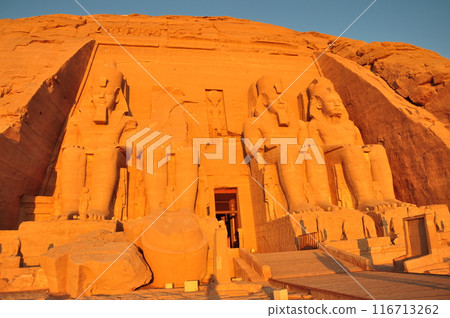 Abu Simbel temple in the morning sun 116713262