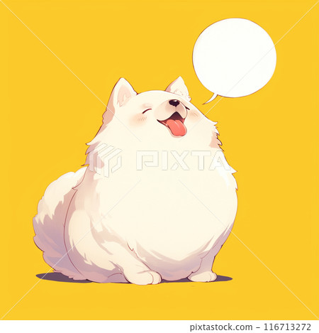 微笑的白狗和講話泡泡 116713272