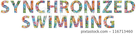 Words synchronized swimming. Vector decorative zentangle object 116713460