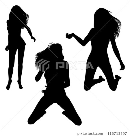 Expressive woman silhouette 116713597