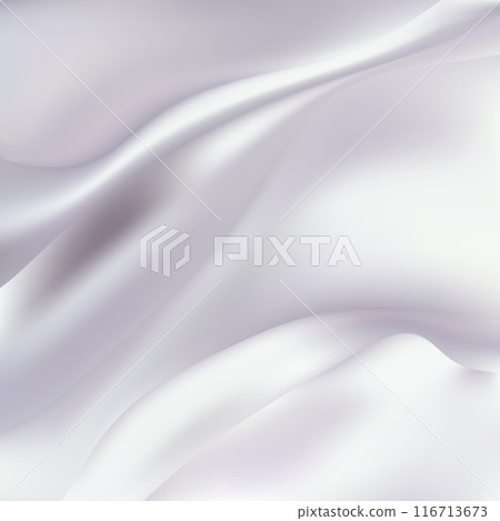 White silk fabric. Texture of white chintz fabric with waves and rumples. eps 10 116713673