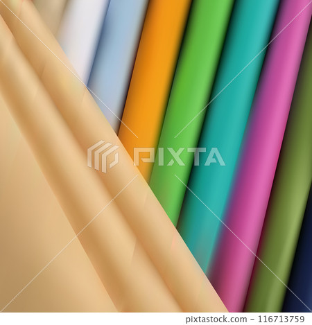 Color background from crumpled fabric. Drapery. Texture background pattern. Pink silk or crepe de chine fabric. eps 10 116713759