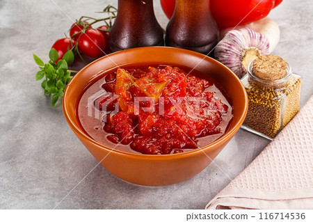 Hungarian lecho with bell pepper 116714536