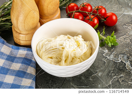 Italian delicous stracciatella cheese 116714549