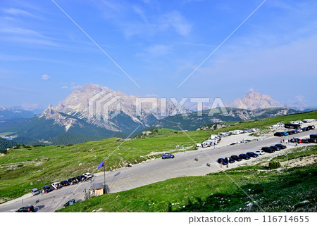 View from Auronzo hut in the Dolomites View from Auronzo hut in the Dolomites 116714655