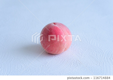 1 peach on a simple white background 1 peach on a simple white background 116714884