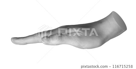 Showing limit of height, gesture, hand sign isolated on white background Showing limit of height, gesture, hand sign isolated on white background 116715258