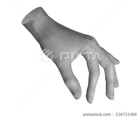 Showing small, something very little bit, fingers taking invisible, hand sign isolated on white 116715300