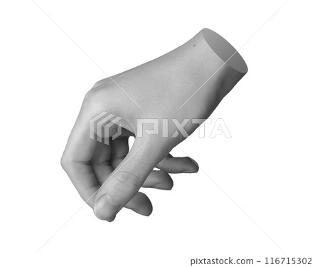 Taking, holding, grabbing something small, hand sign isolated on white background 116715302