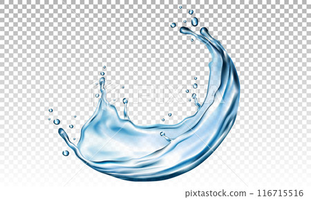 Realistic water splash on checkered background vector illustration. 116715516