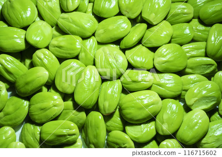 Bright green petai beans known for their strong, pungent aroma. Bright green petai beans known for their strong, pungent aroma. 116715602