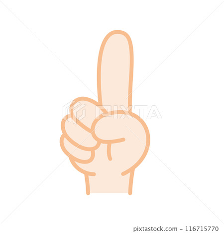 Vector illustration of a hand sign representing the number 1 with fingers. Vector data allows you to change the line width of the outline Vector illustration of a hand sign representing the number 1 with fingers. Vector data allows you to change the line width of the outline 116715770