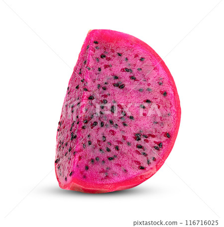dragon fruit, pitaya slice isolated on white background 116716025