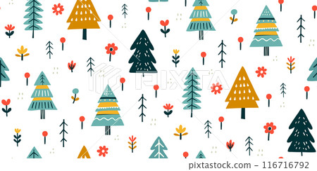 Minimalist Scandinavian Seamless pattern Design for Fabric and Wallpaper. 116716792