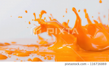 Vivid orange splash on white. 116716869