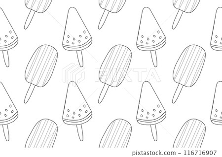 Ice Pops Coloring Page Pattern 116716907