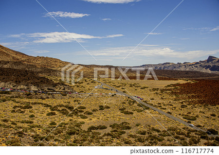 Route and parking for the Teide volcano lift. Tenerife Canary Spain 116717774