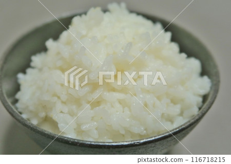 Rice in a Suzu-yaki bowl 116718215
