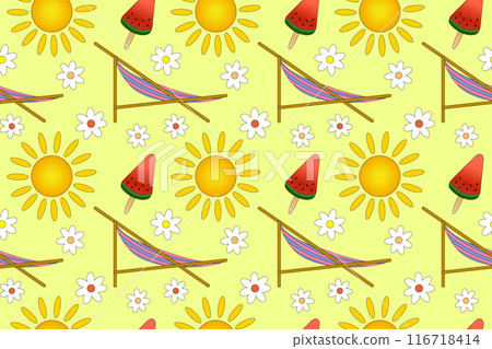 Summertime Fun Seamless Pattern 116718414