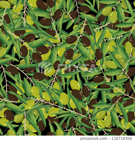 Olives seamless pattern vintage background Olives seamless pattern vintage background 116718568