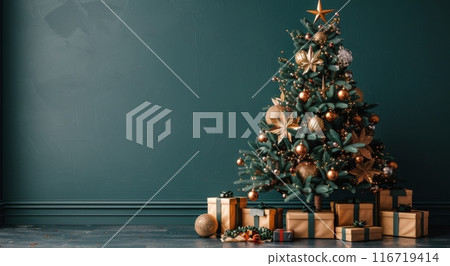 Decorated Christmas Tree With Gifts Decorated Christmas Tree With Gifts 116719414