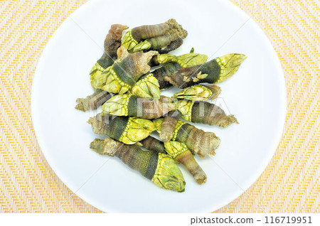 Boiled turtle paws in salt 116719951