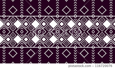Geometric abstract fabric ethnic pattern seamless tradition background design .	 116720076