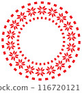 red circle frame abstract geometric pattern shape vector design.	 116720121