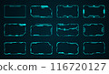 Geometric frame futuristic interface hud elements set vector design for digital media technology.	 116720127