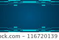 Blue control panel abstract Technology Interface hud on black background vector design.	 116720139