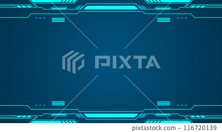 Blue control panel abstract Technology Interface hud on black background vector design. Blue control panel abstract Technology Interface hud on black background vector design. 116720139
