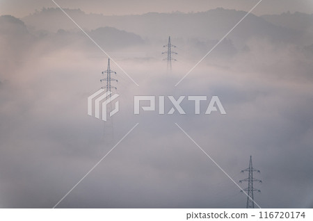 Hitachiomiya City, Ibaraki Prefecture Sannosan Nature Park Mountains floating in a sea of clouds 116720174