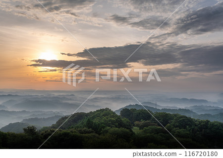 Hitachiomiya City, Ibaraki Prefecture Sannosan Nature Park Mountains floating in a sea of clouds Hitachiomiya City, Ibaraki Prefecture Sannosan Nature Park Mountains floating in a sea of clouds 116720180