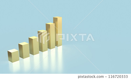 The gold chart on blue background for Business concept 3d rendering 116720333
